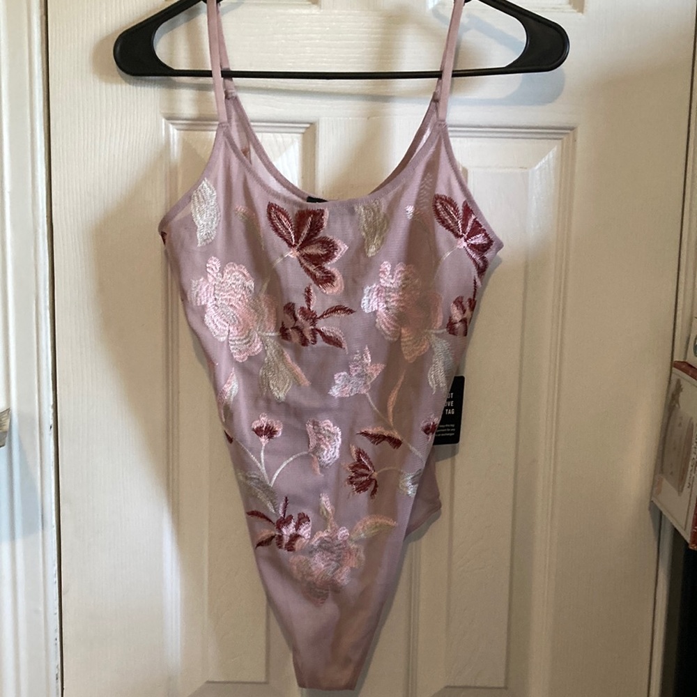 Floral Embroidered Body Suit NWT